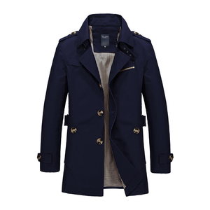 Manteau long coupe-vent pour <span class=keywords><strong>homme</strong></span>, collection automne-hiver, style streetwear, simple boutonnage, vente chaude, OEM - Product Image 3