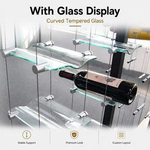 Estante de <span class=keywords><strong>vino</strong></span> de pared con sistema de cables, mueble de lujo para villa, exhibidor para restaurante, <span class=keywords><strong>tensión</strong></span> ajustable, suministro de fábrica - Product Image 3