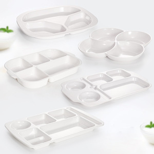Plato de Melamina con Múltiples Compartimentos, 4/6 Secciones, Fácil de Limpiar, Vajilla Comercial para Hoteles y Cafeterías - Product Image 1