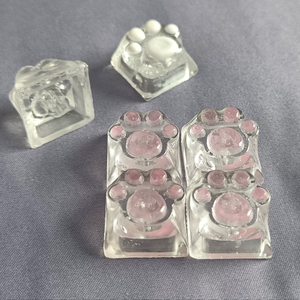 4 teclas transparentes hechas a mano con forma de garra de gato, resina <span class=keywords><strong>transparente</strong></span> que permite la pasación de la luz, teclado desmontable Cherry para teclado mecánico <span class=keywords><strong>MX</strong></span> - Product Image 4