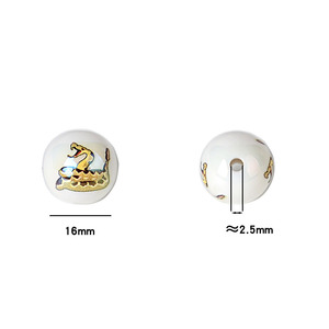 Acrylic Printed Cartoon Men's Western Cowboy-Themed 16mm Straight-Hole <b>Bead</b> Mixed <b>Color</b> Fashionable DIY Phone Stringing Pen - Product Image 2