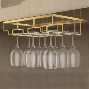 Hot Sale Wine Glass Rack Under Cabinet Stemware Wine Glass Holder Glasses Storage Hanger Metal Organizer 3 Rows