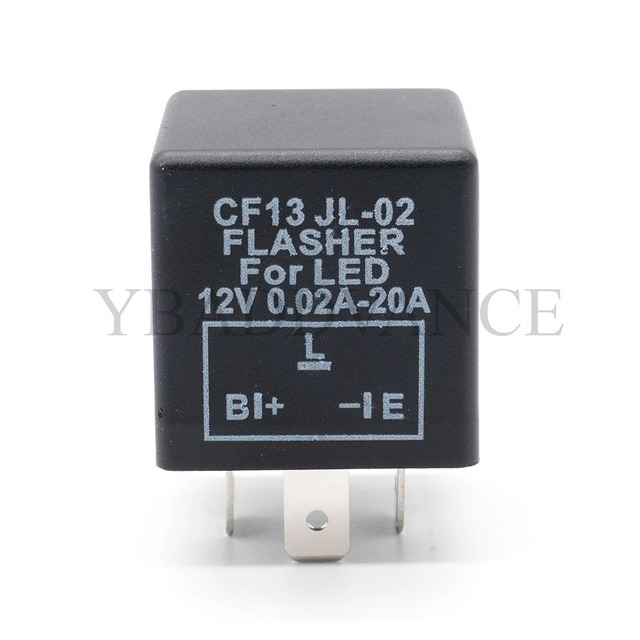 CF13 JL-02 3 Pin 12V 0.02A-20A LED Turn Signal Relay Flasher Adjustable for Turn Signal Bulbs