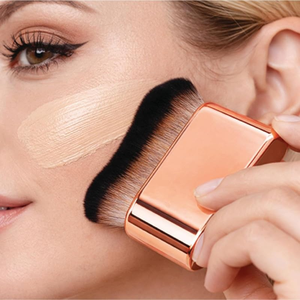 Soft Hair Kabuki Dry Body Shimmer <b>Scrub</b> <b>Brush</b> Makeup Foundation Makeup <b>Brush</b> with Logo - Product Image 4