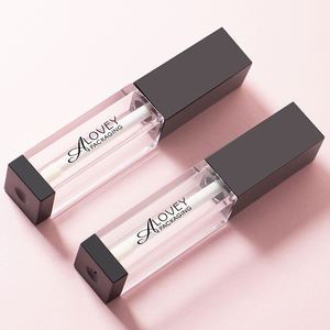 7ml cuadrado Vacío Tapa negra Envase de brillo de labios Botella de brillo de labios Tapa negra 7ml Tubo de brillo de labios Galore - Product Image 1
