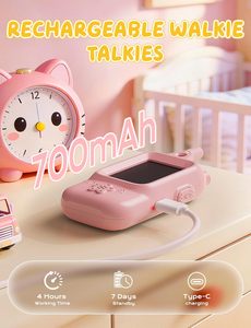 Walkie Talkie Portatili per Bambini, Confezione da 2, Ricaricabili 650mAh, Impermeabili in Plastica, Interfono Video, Portata <1.5km, Giocattolo per Interni/Esterni, per Famiglia - Product Image 6