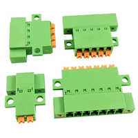 Connecteurs de bornes mâles à ressort à profil bas pour montage sur panneau à bride, en PA66 vert 3,50 mm, directement de l'usine, pour PCB