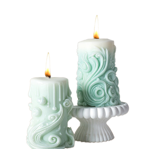Wonder World Handmade Pillar Scent Candle DIY Spiral Pattern Customized Modern Valentine's Day Christmas New Year Gift <b>Soy</b> <b>Wax</b> - Product Image 1