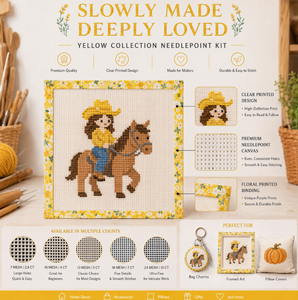 Lienzo para Bordado 100% Algodón 13 Mesh Trickortreat Blanco Mono Hecho a Mano <span class=keywords><strong>con</strong></span> Diseño Floral para Bordar - Product Image 6