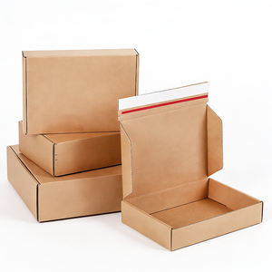 Boîtes d'emballage cadeaux en carton ondulé personnalisées, pliables, carrées, avec fermeture éclair, pour vêtements - Product Image 1
