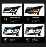 Adapté pour Chevrolet Cruze 09-14, modification du bloc optique, LED double U, feux de jour, lentille de phare au xénon