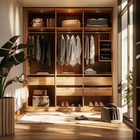 Armoire contemporaine autoportante, réglable, extensible, durable, grande capacité, avec portes en MDF, pour couple, pour la maison, la chambre, la salle à manger, l'hôtel
