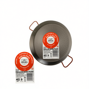 Poêle à paella en argent de 40 cm, durable et élégante, pour une paella valencienne traditionnelle, poêles de qualité supérieure - Product Image 2