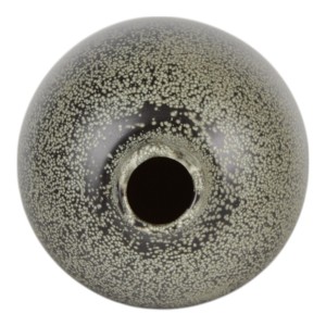 Vaso in Ceramica Rustica Texturizzata, Nero e Grigio Maculato, Rotondo, Decorativo per Soggiorno, Espositore per Fiori - Product Image 4