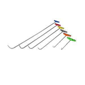 Elvora Edition 6 pièces simple coude en acier blanc pour outils PDR Pointe pointue sans peinture Tiges de débosselage Équipement de réparation de carrosserie - Product Image 1