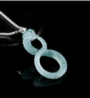 Jadéite naturelle Mamba serpent Jade pendentif breloque bijoux pour hommes 925 Jade certificat conception originale D724/D935