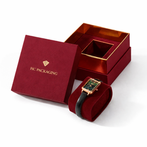 Luxury Watch <b>Box</b> Custom Rigid <b>Lid</b> and Base Jewelry <b>Gift</b> <b>Box</b> Velvet U-shaped Tray Insert Foil Stamping Custom Logo Wholesale - Product Image 2