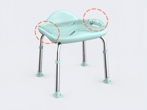 Foldable &amp; Lightweight Modern Aluminum <strong>Shower</strong> <strong>Chair</strong> with Backrest-Safe Bathroom Bathing Solution for Seniors and Family - Product Image 4