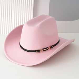 <span class=keywords><strong>Sombrero</strong></span> Vaquero Occidental a Rayas Lisas para <span class=keywords><strong>Mujer</strong></span>, de Moda 2026, con Cinturón de Poliéster Personalizado, Remaches Metálicos y Hebilla Cuadrada, Ideal para Viajes - Product Image 5