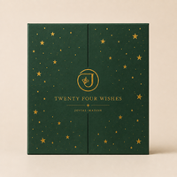 Boîte de calendrier de l'avent de Noël personnalisée en carton recyclable, avec tiroirs numérotés à double porte et dorure à chaud