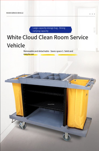 <strong>Portable</strong> Multi-Functional Cleaning <strong>Cart</strong> Durable Plastic Simple Style Service <strong>Cart</strong> For Property Mall &amp; Hotel Cleaning Chartering - Product Image 6
