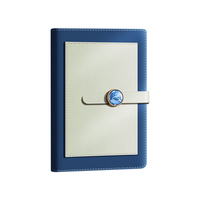 Carnet de notes professionnel en cuir PU A5 avec logo personnalisé - Journal haut de gamme bicolore avec fermeture magnétique pour cadeaux d'entreprise