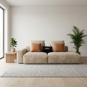 Vacuum <strong>Compressed</strong> Modular Sectional <strong>Sofa</strong> in a Box with Corduroy Cover Sponge Filled Modern Design Space Saving Floor Couch - Product Image 1