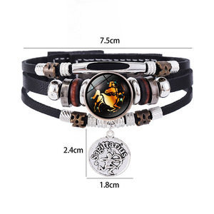 Pulseras Luminosas <span class=keywords><strong>de</strong></span> PU con 12 Constelaciones Hechas a Mano al por Mayor, Multicapa con Cuentas y Regalo Unisex - Joyería <span class=keywords><strong>de</strong></span> Moda - Product Image 4