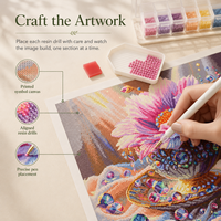 Kit de Peinture Diamant KS Craft : Tasse à Thé Florale Imprimée avec Pierres Précieuses, Kit de Perçage Scintillant Écologique, Art Diamant DIY, Décoration Maison Premium