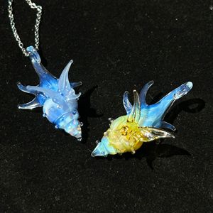 Handmade Imported Material Glass Imitation Conch <b>Shell</b> Pendant Glass Necklace Glass Gift Diy <b>Ornament</b> As Gift - Product Image 2