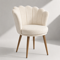 Chaise de coiffeuse rembourrée DM avec dossier en forme d'éventail, coutures fines et assise en mousse pour chambre à coucher et salle de maquillage
