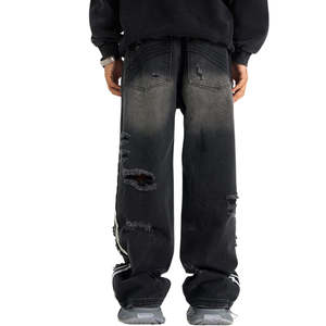 Pantalones Vaqueros Harem de Moda <span class=keywords><strong>Hip</strong></span> <span class=keywords><strong>Hop</strong></span> para Hombre, <span class=keywords><strong>Ropa</strong></span> de <span class=keywords><strong>Estilo</strong></span> Coreano Kpop, Pantalones Vaqueros Holgados, Pantalones Deportivos de Calle, Pantalones Vaqueros de Mezclilla para Hombre - Product Image 2
