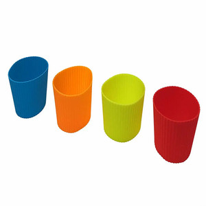 Factory Custom <b>Reusable</b> Non-Slip Heat Resistant Food Grade Eco-Friendly Classic Silicone Sleeve Custom Colors Tea <b>Cups</b> Saucers - Product Image 3