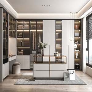 Fabricant chinois de systèmes de placards muraux sur mesure, placards modernes pour chambre à coucher, portes coulissantes en bois, dressing - Product Image 5