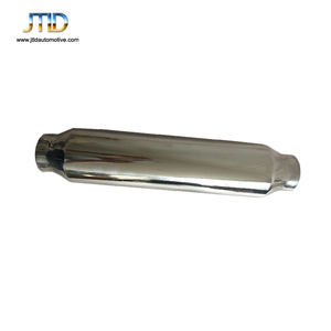 JTLD Auto Parts Flat cut Résonateur d'échappement en acier inoxydable brillant poli universel argent personnalisé - Product Image 5
