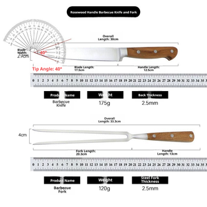 Set di Coltelli Professionali da Chef in Acciaio Inossidabile di Alta Qualità per Cucina all'Aperto e Grigliate - Product Image 5