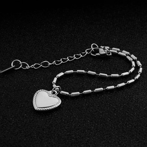 Hot Selling Popular Niche Design <b>Love</b> Heart Pendant Bracelet Titanium Steel Unisex's Bracelets Fashion Jewelry Wholesale - Product Image 3