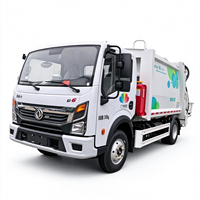 Camion compacteur de déchets diesel Dongfeng 4x2 7,5 m³ avec transmission manuelle et dispositif de levage de bacs