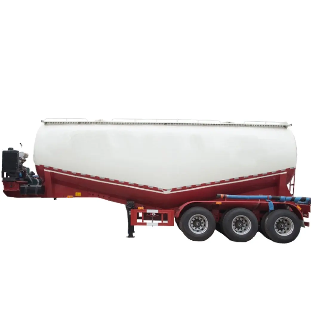 Baru 40ton 50ton tipe V Trailer tangki semen curah 3axle Fly Ash semen Bulker Silo Tanker pneumatik Semi Trailer Truk untuk dijual