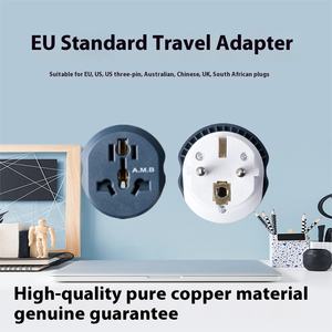 Preto Europeu Multifuncional 10A16A Two-Round <span class=keywords><strong>Plug</strong></span> alemão padrão plástico de dois furos Viagem Tomada Conversão <span class=keywords><strong>Plug</strong></span> - Product Image 5