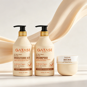 Ensemble shampoing, après-shampoing et masque capillaire à la lait d'avoine pour une hydratation quotidienne, enrichi en acides aminés, rafraîchissant, doux et nourrissant pour cheveux secs, abîmés et cuir chevelu sensible - Product Image 1