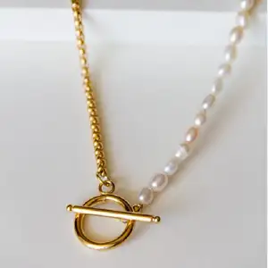 Inspire stainless steel jewelry hot item Latest designs of pearls and chain necklaces Customize special design for you
