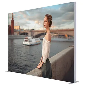 Portable Aluminum Frame Led Seg Fabric Backdrop Display Stand Pop Up Backlit Light Box