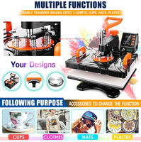Presse à chaud combinée Freesub 8 en 1, machine à sublimation pour tasses et t-shirts, machine d'impression de t-shirts P8100-8