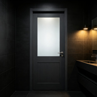 Porte en verre givré de haute qualité Winwell, cadre de porte décoratif insonorisé et étanche pour salon, cuisine, kit de porte