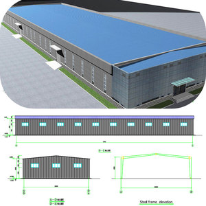 Prefab kho hội thảo nhà chứa máy bay đổ xây dựng công nghiệp khung kim loại kết cấu thép xây dựng - Product Image 3