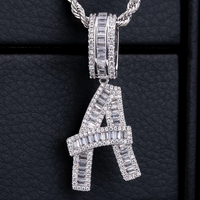 KRKC-pendentif en cristal avec diamants, personnalisé, lettre D/J/P/R/S/Y, bijoux, breloque, cadeau