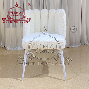 Silla DE BODA tapizada de terciopelo blanco para comedor - Product Image 2