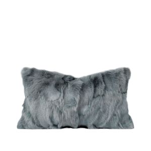 Housse de coussin en fourrure de <span class=keywords><strong>lapin</strong></span> gris de luxe, housse de coussin décorative en fausse fourrure douce pour canapé de salon, chambre à coucher, housse de coussin en peluche douce - Product Image 6