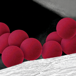 Microesferas de poliestireno teñidas de rojo, verde y azul con grupo carboxílico, confiables para pruebas biológicas. - Product Image 1